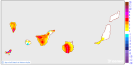 Variacin de las temperaturas mnimas respecto al da anterior