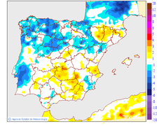 Variaci de les temperatures mnimes respecte al dia anterior