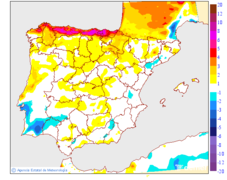 Variacin das temperaturas mximas respecto ao da anterior