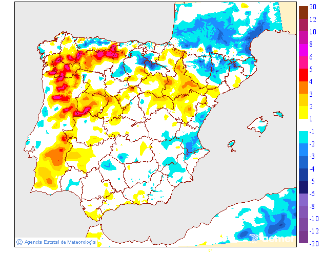 Variaci de les temperatures mnimes respecte al dia anterior