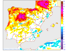 Variacin de las temperaturas mnimas respecto al da anterior