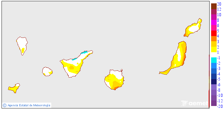 Variaci de les temperatures mximes respecte al dia anterior