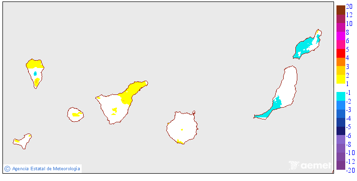 Variaci de les temperatures mnimes respecte al dia anterior