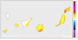 Variacin das temperaturas mximas respecto ao da anterior