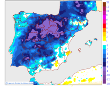 Minimum temperatures variation regarding the day before