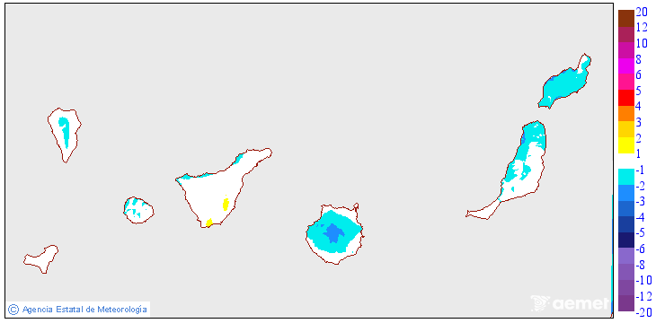 Variaci de les temperatures mnimes respecte al dia anterior