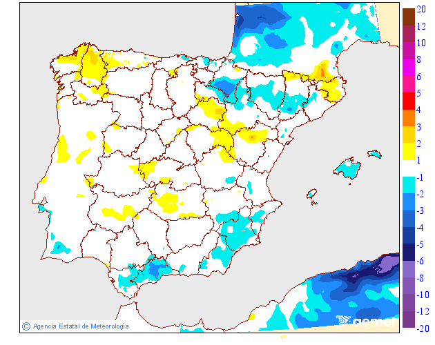 Variacin de las temperaturas mximas respecto al da anterior