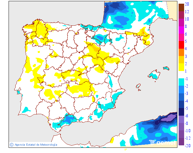 Variacin de las temperaturas mximas respecto al da anterior