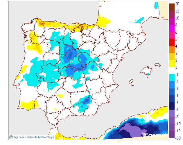 Variacin das temperaturas mximas respecto ao da anterior