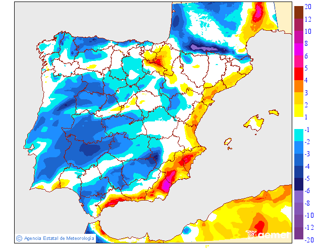 Variacin de las temperaturas mximas respecto al da anterior