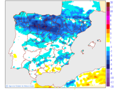 Variacin de las temperaturas mnimas respecto al da anterior