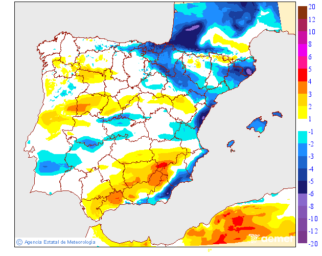 Variaci de les temperatures mximes respecte al dia anterior