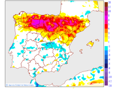 Variacin de las temperaturas mnimas respecto al da anterior