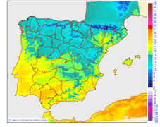 Maximum temperatures for tomorrow in the Peninsula and Balearic Islands