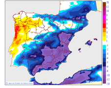Maximum temperatures variation regarding the day before
