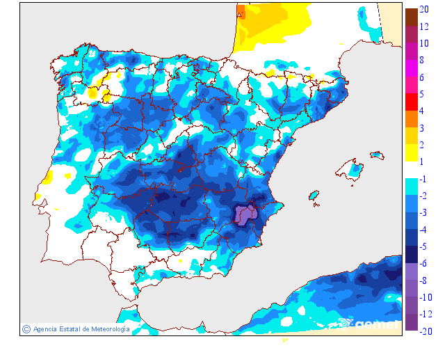Variaci de les temperatures mnimes respecte al dia anterior