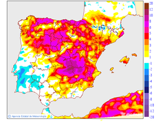 Tenperatura minimoen aldaketa aurreko egunarekiko