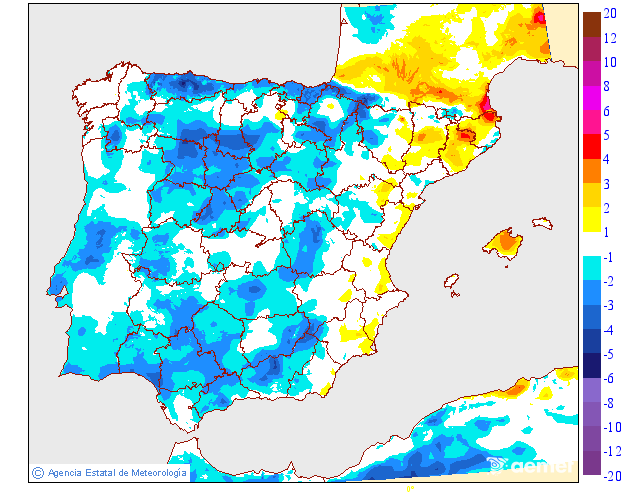 Variation des tempratures minimales par rapport au jour prcdent