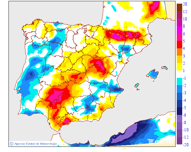 Variation des tempratures maximales par rapport au jour prcdent