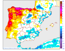 Minimum temperatures variation regarding the day before