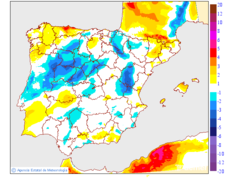 Maximum temperatures variation regarding the day before