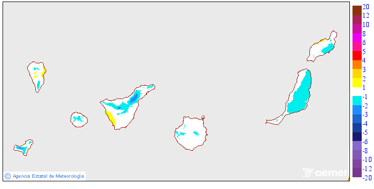Variacin de las temperaturas mximas respecto al da anterior