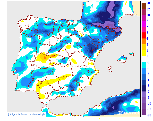 Variation des tempratures maximales par rapport au jour prcdent