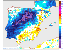 Variacin de las temperaturas mnimas respecto al da anterior