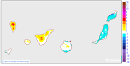 Variacin das temperaturas mximas respecto ao da anterior