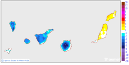Variation des tempratures minimales par rapport au jour prcdent