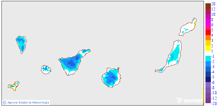 Variaci de les temperatures mnimes respecte al dia anterior