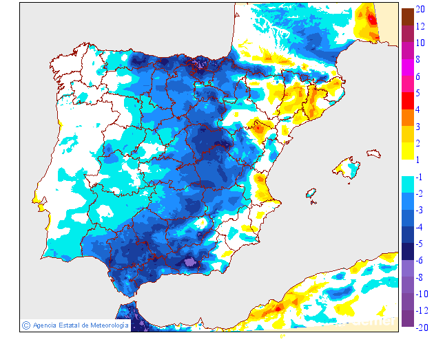 Variaci de les temperatures mnimes respecte al dia anterior