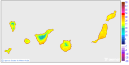 Maximum temperatures for the day after tomorrow in the Canary Islands