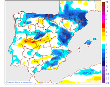 Maximum temperatures variation regarding the day before