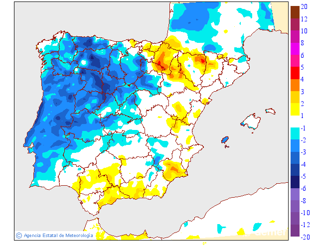Tenperatura minimoen aldaketa aurreko egunarekiko