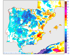 Minimum temperatures variation regarding the day before