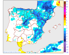Variacin de las temperaturas mnimas respecto al da anterior