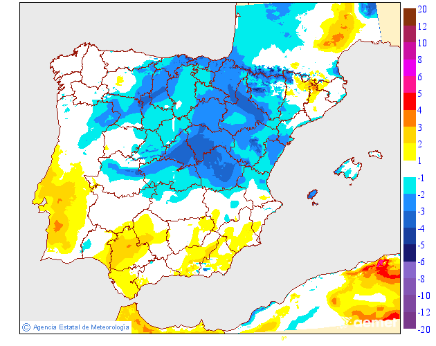 Variacin de las temperaturas mximas respecto al da anterior