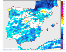 Variacin de las temperaturas mnimas respecto al da anterior