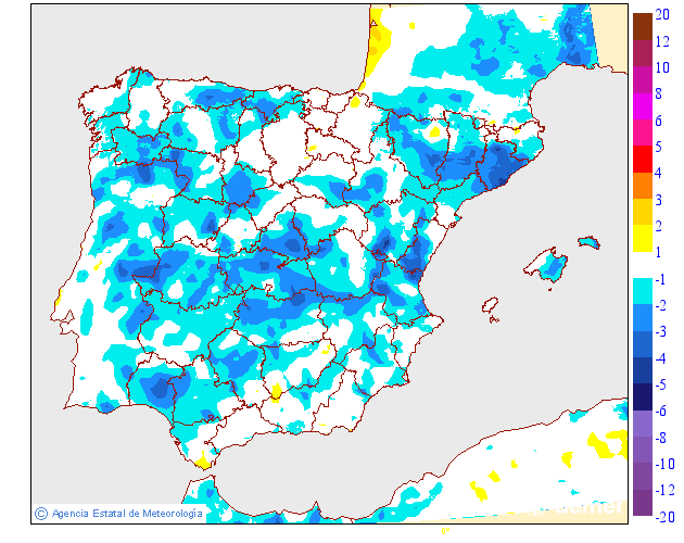 Tenperatura minimoen aldaketa aurreko egunarekiko