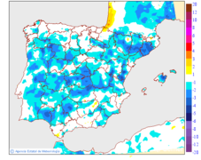 Variacin de las temperaturas mnimas respecto al da anterior