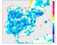 Variacin de las temperaturas mnimas respecto al da anterior
