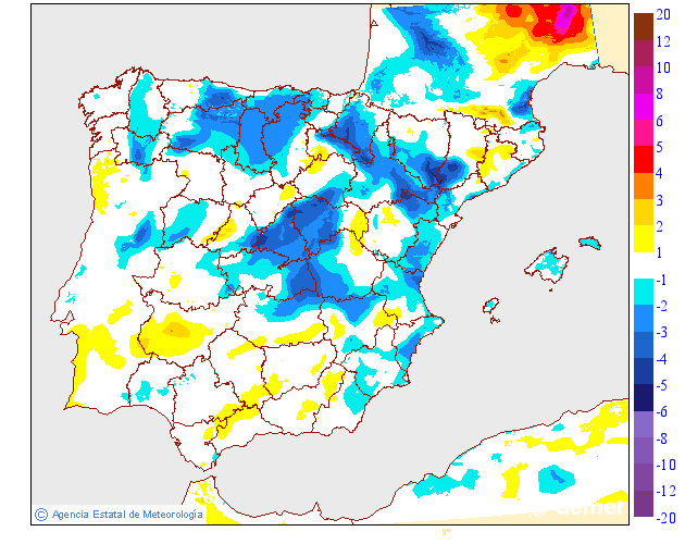 Variacin de las temperaturas mximas respecto al da anterior