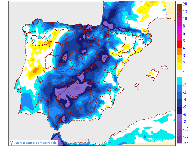 Variacin de las temperaturas mximas respecto al da anterior
