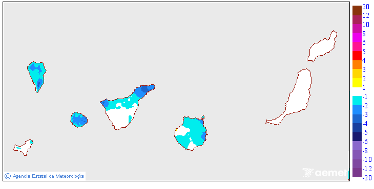 Variaci de les temperatures mnimes respecte al dia anterior