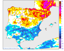 Variaci� de les temperatures m�nimes respecte al dia anterior