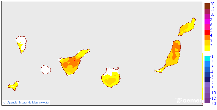 Variaci de les temperatures mximes respecte al dia anterior