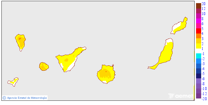 Variaci de les temperatures mximes respecte al dia anterior