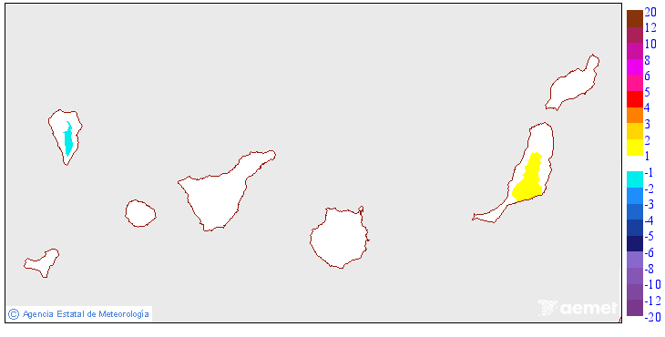 Variaci de les temperatures mnimes respecte al dia anterior