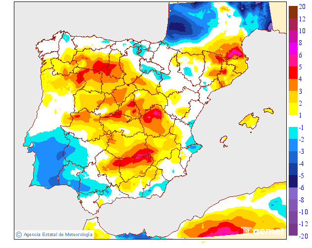 Variation des temp�ratures maximales par rapport au jour pr�c�dent